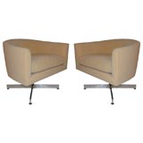 Terrific Pair of Milo Baughman Swivel Chairs
