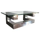 Paul Evans chrome metal coffee table "Cityscape Collection".