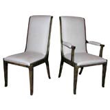 Set of 10 High Back Dining Chairs by Mastercraft