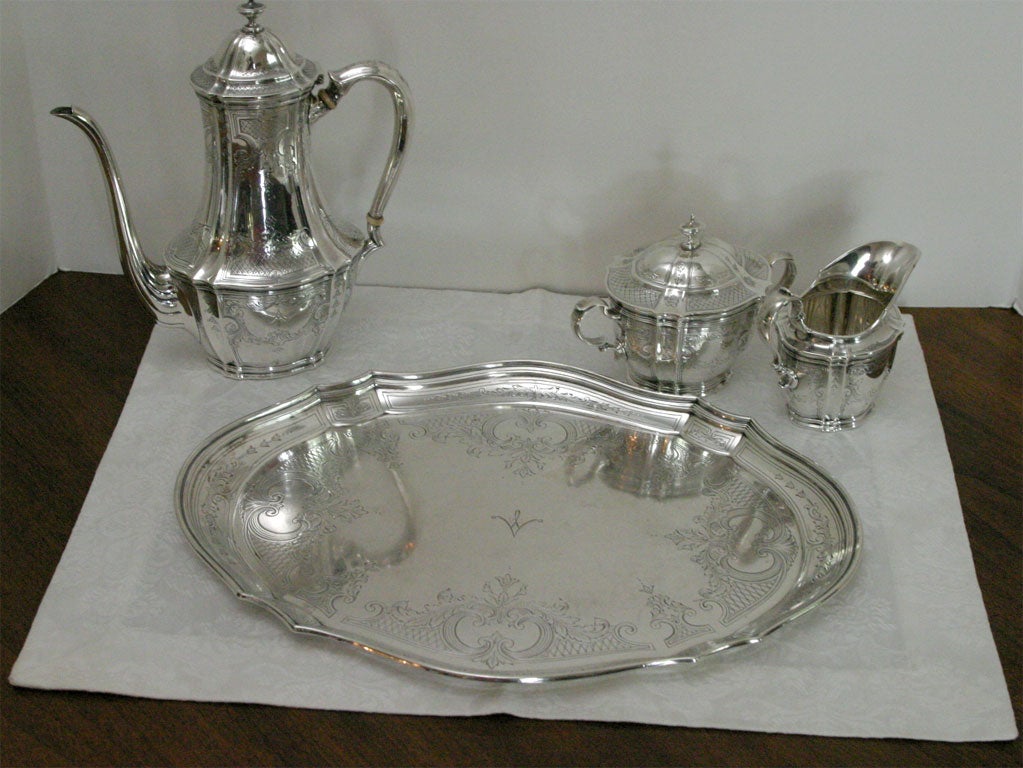 20th Century Tiffany & Company Sterling Silver Tea Set on Tray
