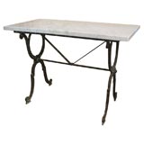 Antique Iron console table with marble top