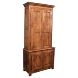 Antique French chestnut buffet a deux corps