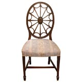 Set of 8 English mahogany wheel back dining chairs
