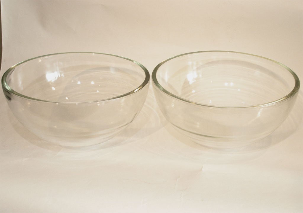 Pair Large Glass Hemispheres 1
