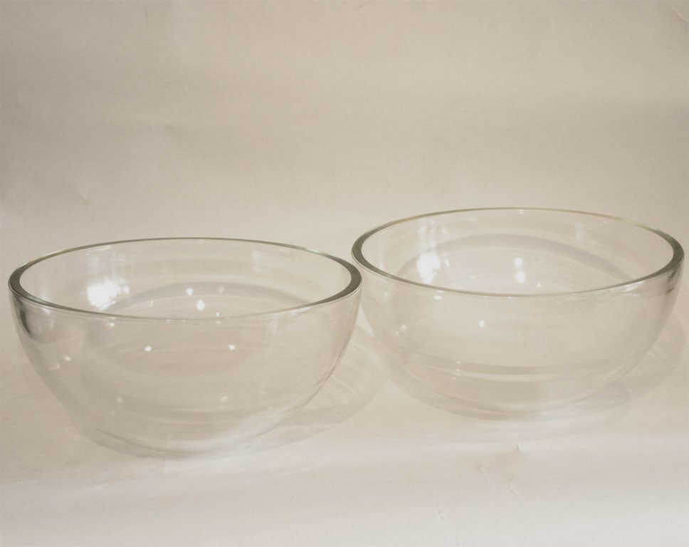 Pair Large Glass Hemispheres 2