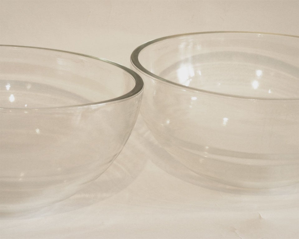 Pair Large Glass Hemispheres 3
