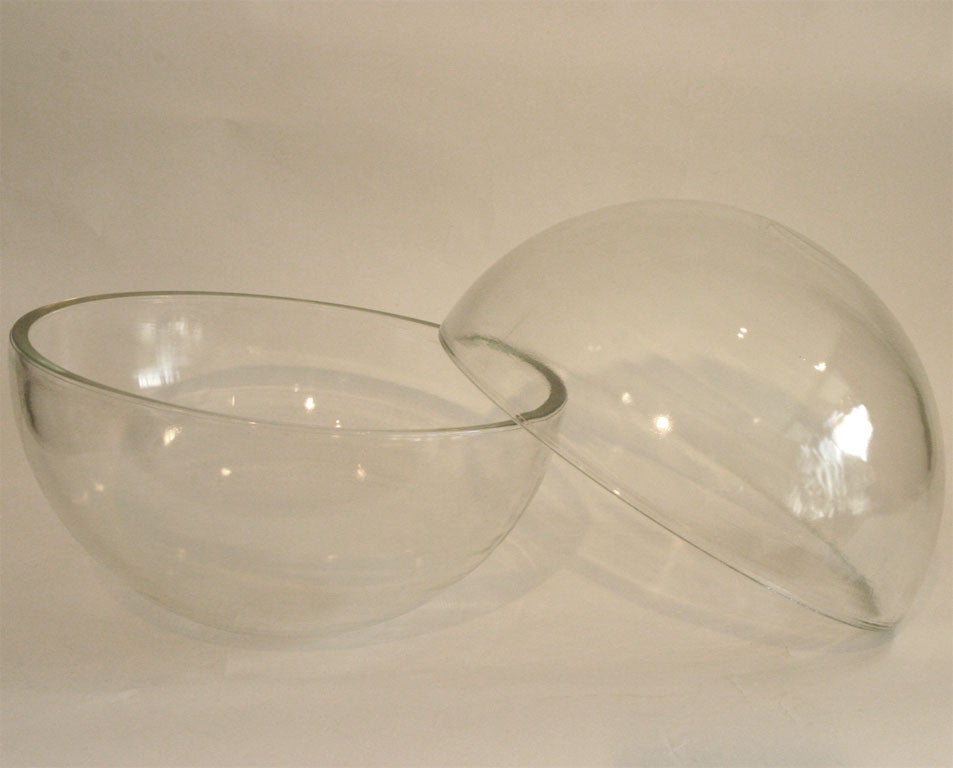 Pair Large Glass Hemispheres 4