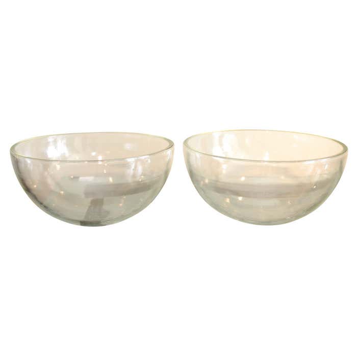 Demisphere Shape Container Pair Large Glass Hemispheres at 1stDibs
