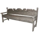 Antique Hand Carved Early American Bench