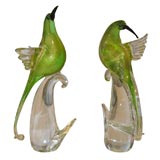 Pair of Glass Hummingbirds by Seguso