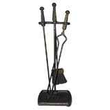 Arts & Crafts Fireplace Tool Set in Bronze