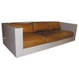 Retro Cream Lacquer Sofa by Massimo Vignelli