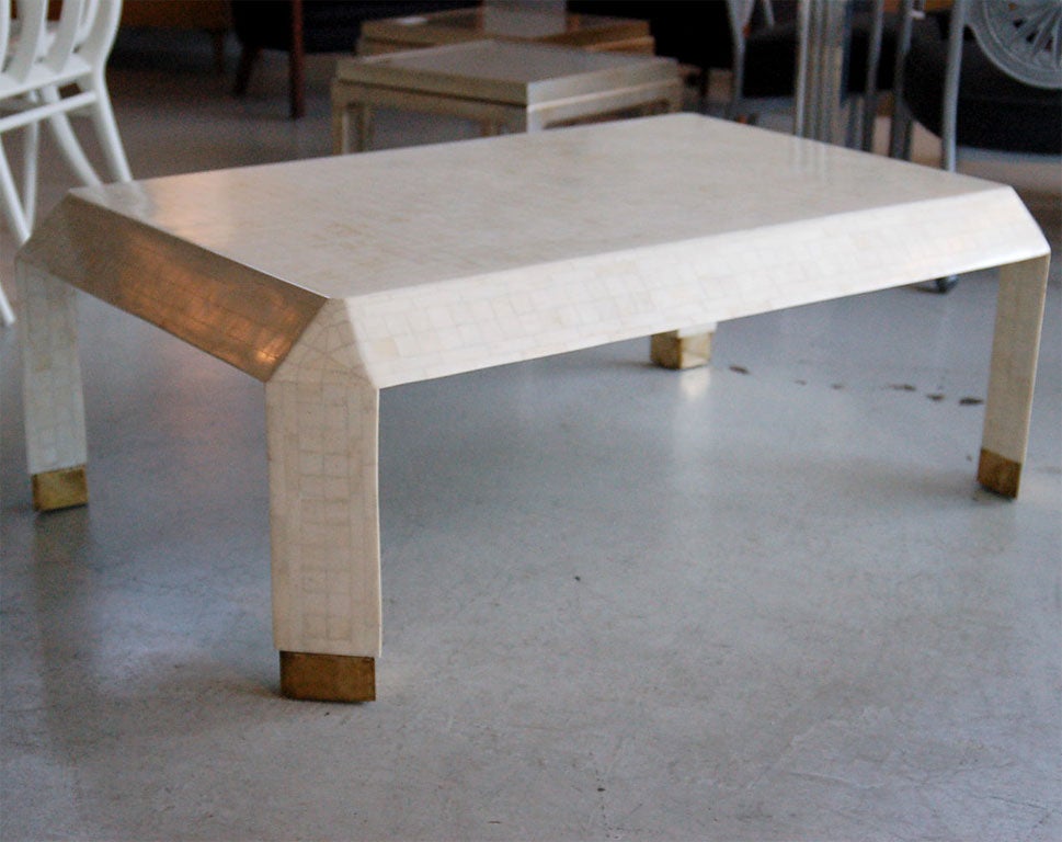 Bone Veneer Angular Coffee Table