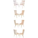 Eight Bone Inlay Dining Chairs