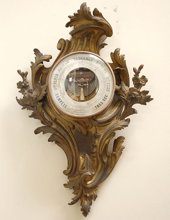 19th Century French Barometer by 'Gaggini et Moissette' in LXV Style Gilt Bronze Case - as in condition