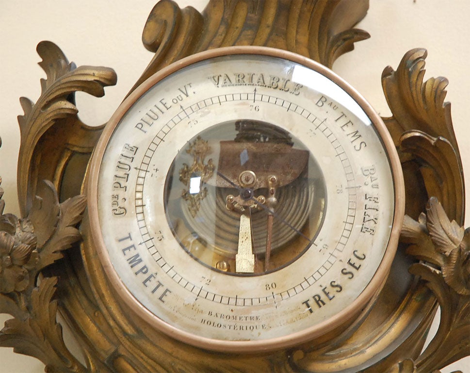 19th Century 19th C. 'Gaggini et Moissette' Bronze Barometer (GMD#2016)