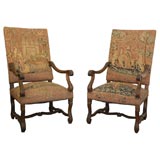 Antique Pair of  Louis XIV Style Armchairs