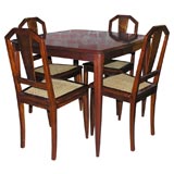Used 1940
s Mahogany Game Table and Chair Set