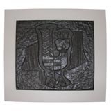 Framed Iron Standing Bird Fireback