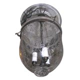 antique etched belljar lantern