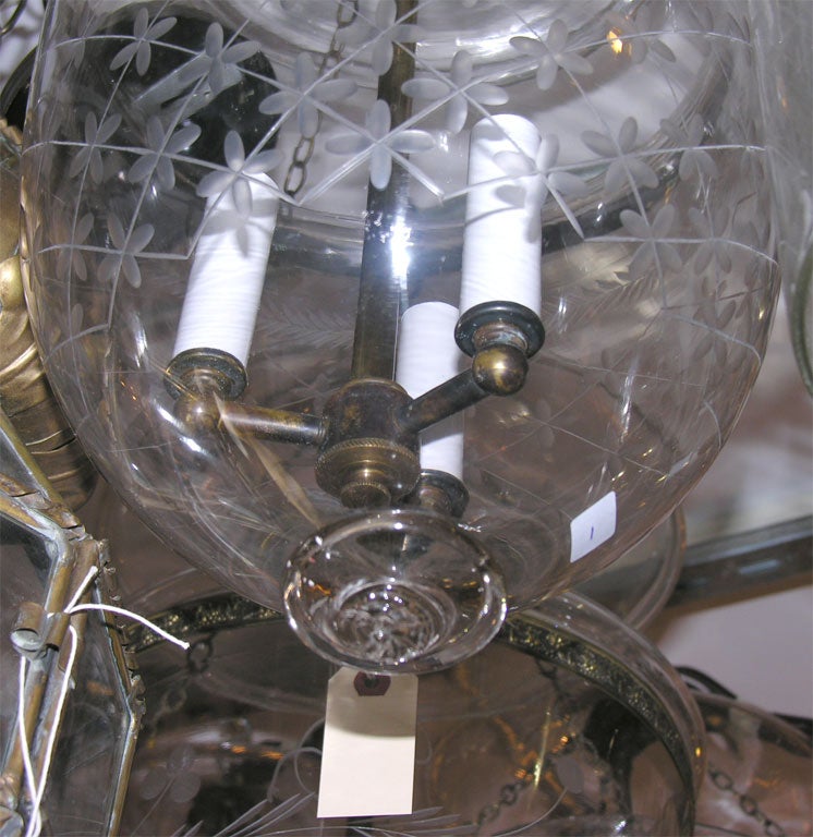 antique etched glass belljar