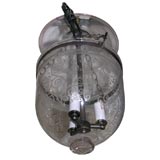 Antique glass belljar with etchings