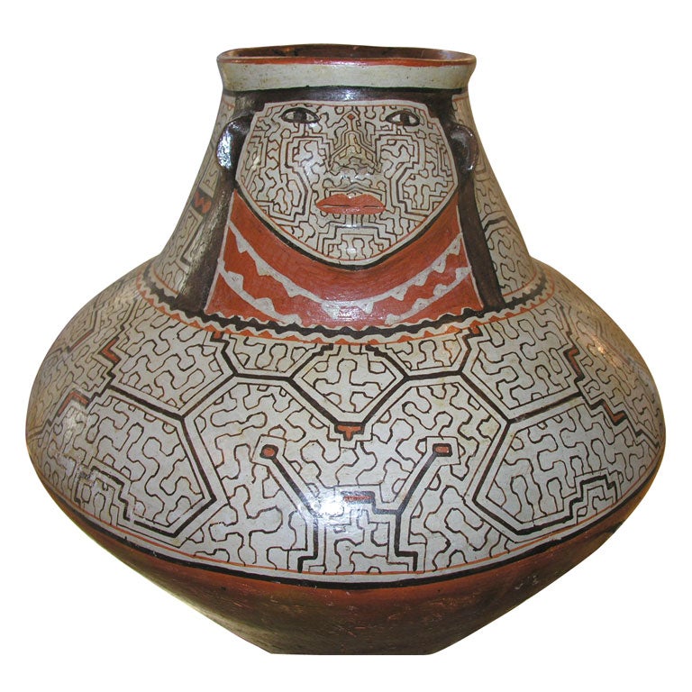 Large Shipibo Decorative Pottery For Sale