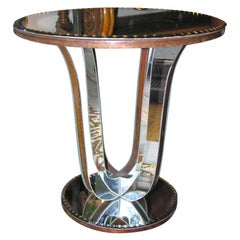Mirrored Art Deco Round Occasional Table