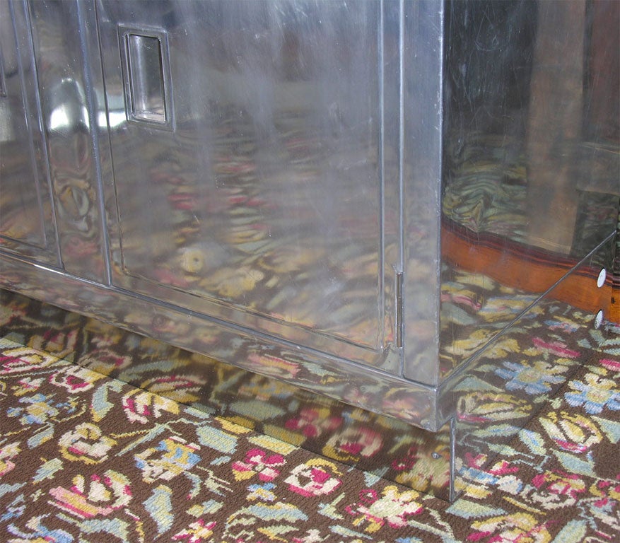 Vintage Polished Steel Cabinet by PAUL, c. 1950's