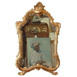 Vintage Carved and Gold Painted Italian Wood Mirror