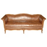 Louis XV French-Style Leather Sofa