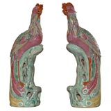 Large Pair of Chinese Export Porcelain Phoenix