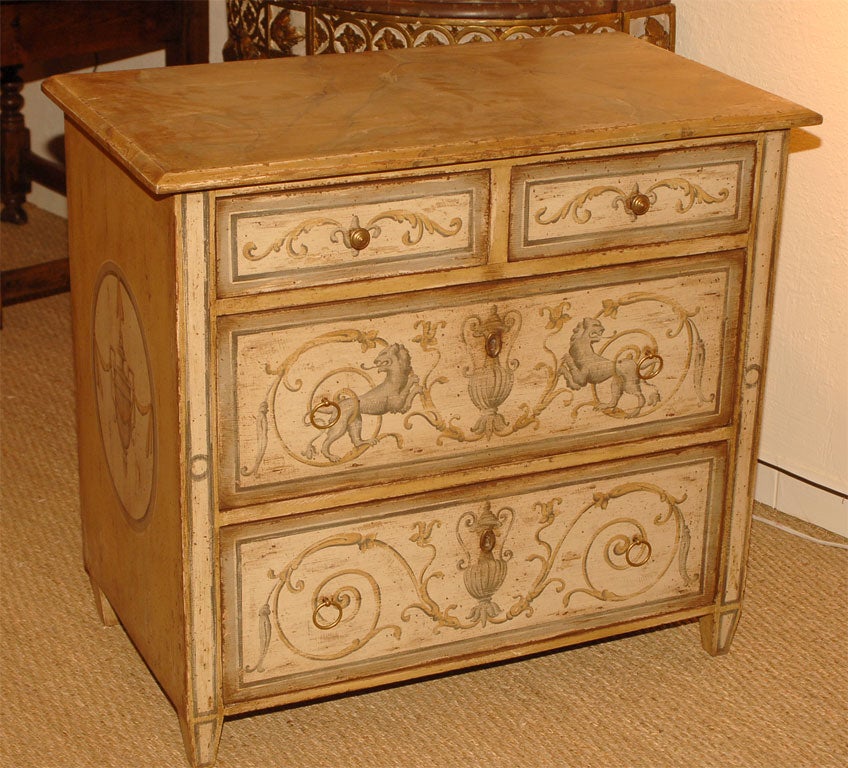 A 19th Century Painted Commode In Good Condition For Sale In San Francisco, CA