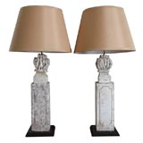 Stone Flame Fragments Mounted as Lamps