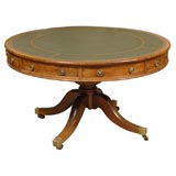 Regency Period Mahogany Drum Table with Leather Top, c. 1820