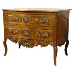Louis XV Period Walnut Commode Raised on Cabriole Legs, c. 1760