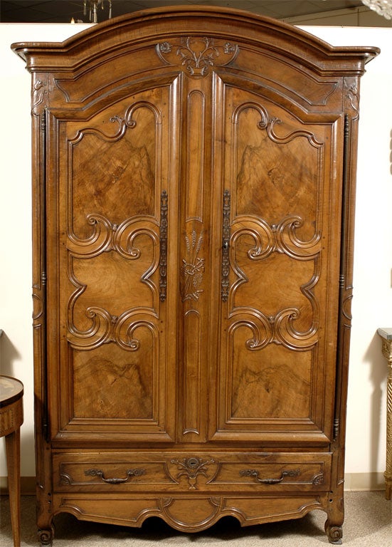 French Fine Louis XV Armoire in Walnut from Bresse, France, c. 1750