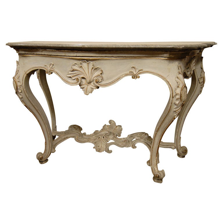 Louis XV Period Painted and Gilt Serpentine Console, France, circa 1760
