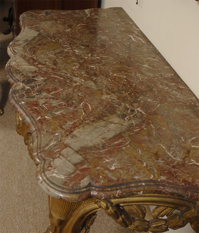 Transitional Gilt-Wood Console with Original Marble Top, c. 1770 3
