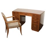 Palissander kneehole desk and armchair by Dominique