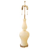 White Murano opaline table lamp
