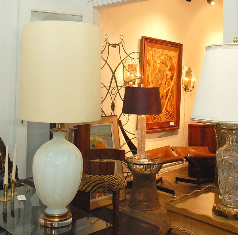 20th Century Murano opaline table lamp by Marbro