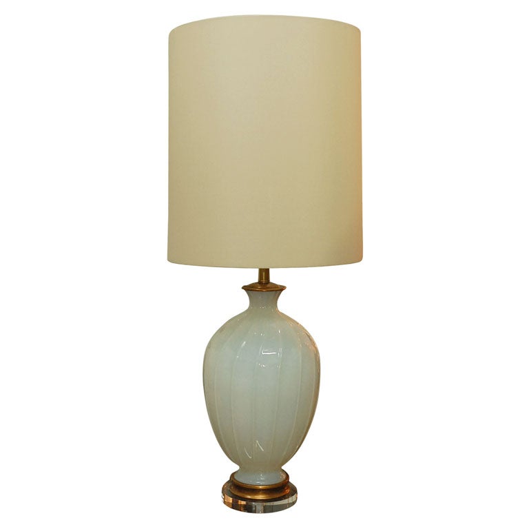 Murano opaline table lamp by Marbro