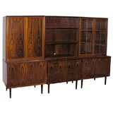 Tall Rosewood Bookcases with Cabinets (3)