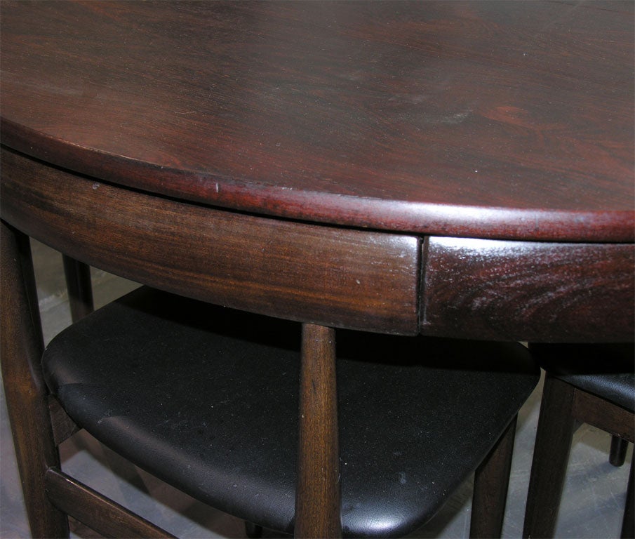 dining table with nesting chairs