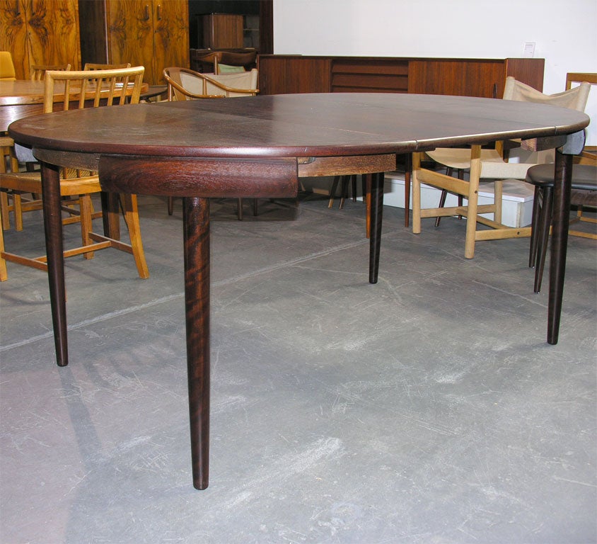 Rosewood Dining Table with Nested Dining Chairs by Hans Olsen 2