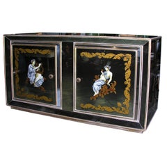 Vintage Venetian Reverse Painted Mirrored Buffet/Console