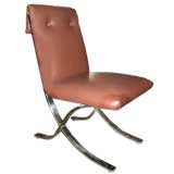 Chrome X-Base Leather Chair / Desk Chair