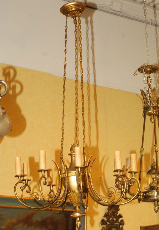 Swedish Neoclassical Style Chandelier In Excellent Condition For Sale In Glen Ellen, CA