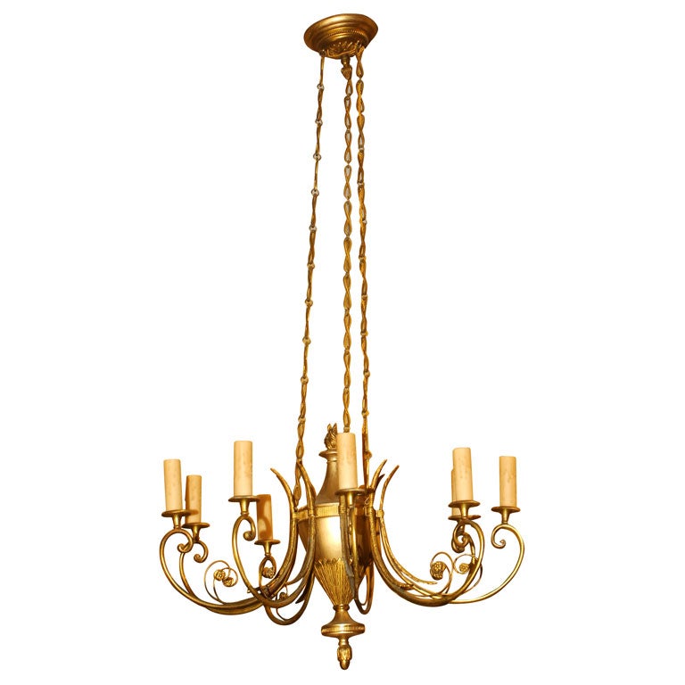Swedish Neoclassical Style Chandelier For Sale